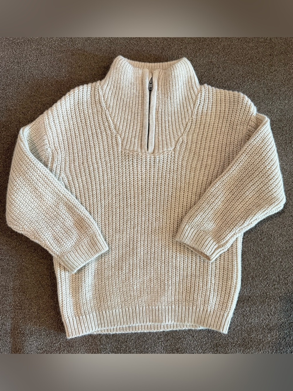 Babies’ Cream Half-Zip Chunky Knit Sweater